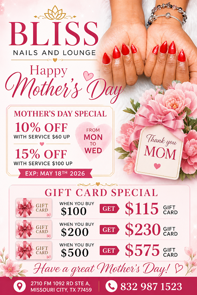 Bliss Nails and Lounge - Nail Salon Missouri City, Tx view 5